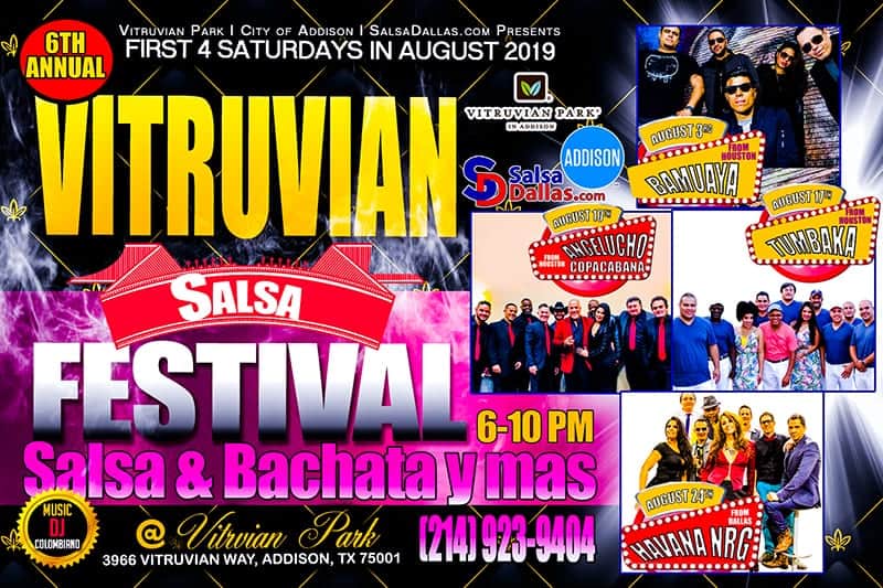 Vitruvian Salsa Festival in Addison come join us this is open to the public