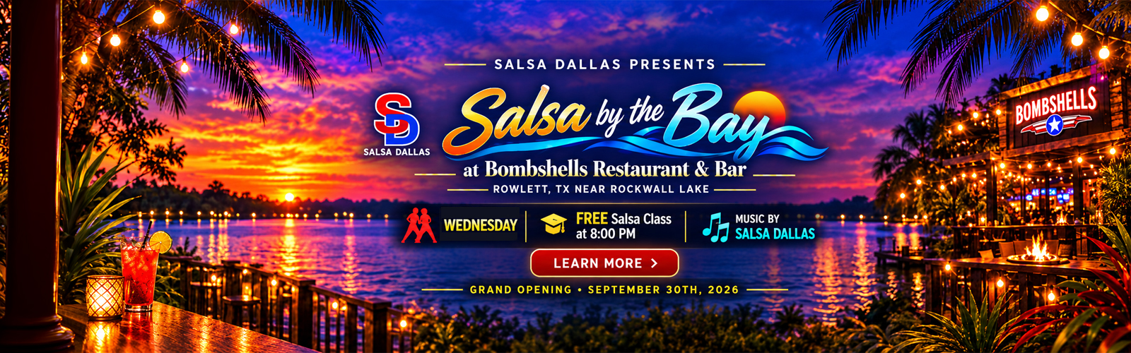 Salsa by the Bay at Bombshells Restaurant & Bar in Rowlett TX – free salsa class every Wednesday