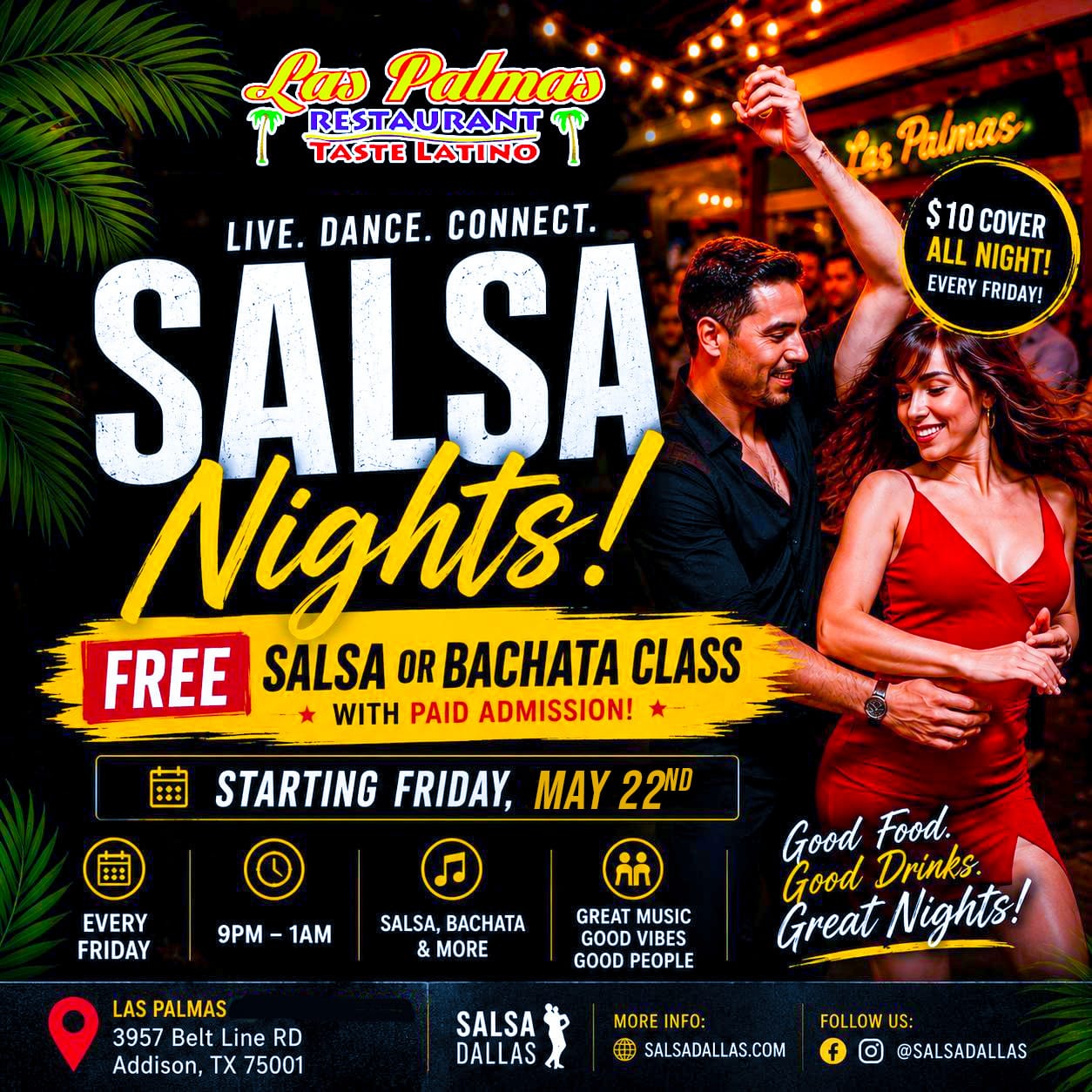 Friday Salsa Nights in Addison TX | Free Salsa Class | Salsa Dallas