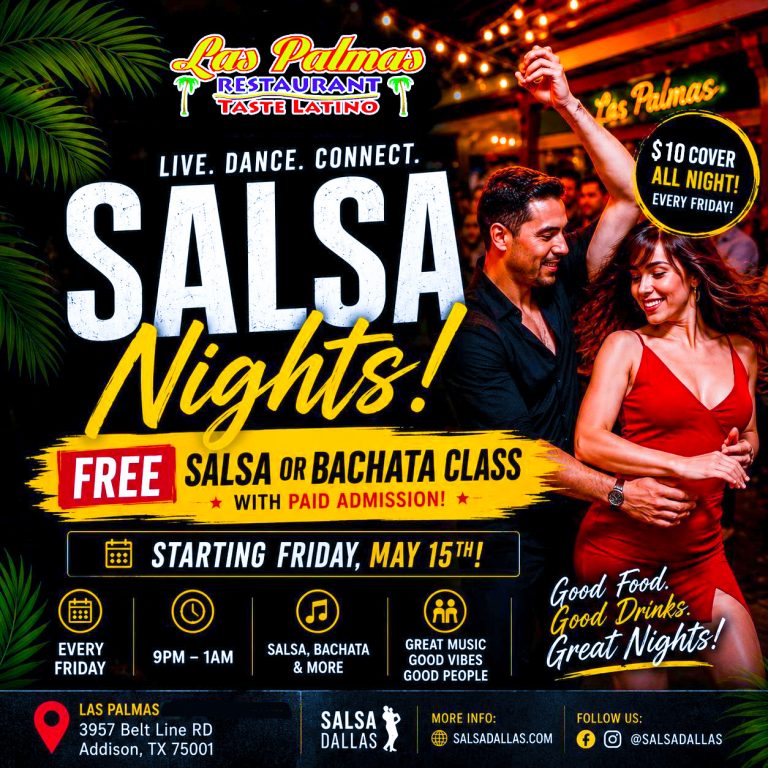 Friday Salsa Nights in Addison TX | Free Salsa Class | Salsa Dallas